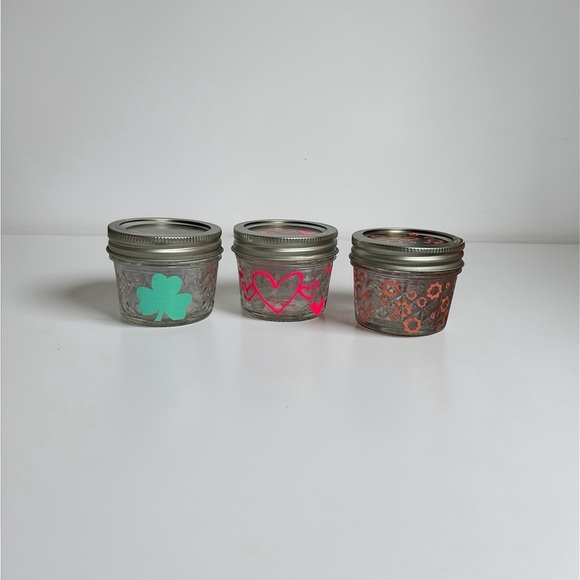Other - Decorative Glass Jars with Lids 3ct